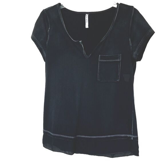 Tunic Women’s Small Black Short Sleeve Mur Mur Popover Whimsy Goth - Picture 1 of 5